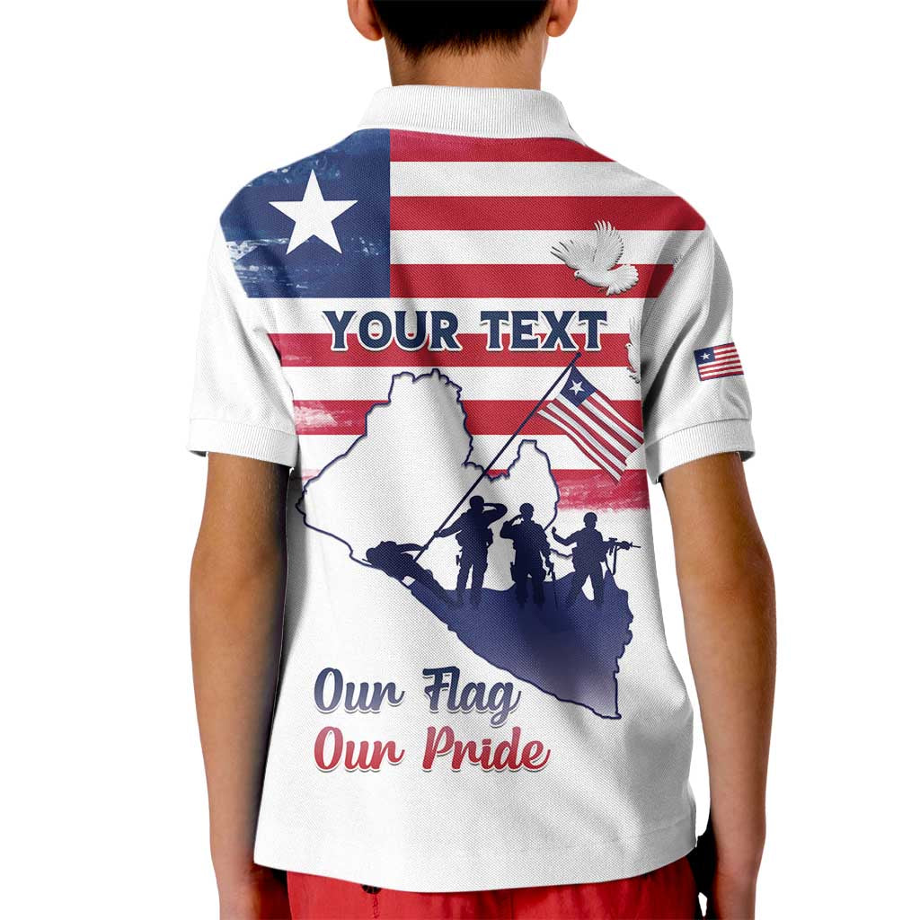 Personalised Liberia Flag Day Kid Polo Shirt Our Flag Our Pride