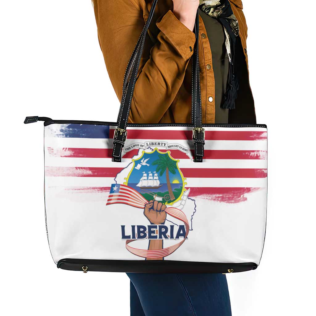 Liberia Flag Day Leather Tote Bag Our Flag Our Pride
