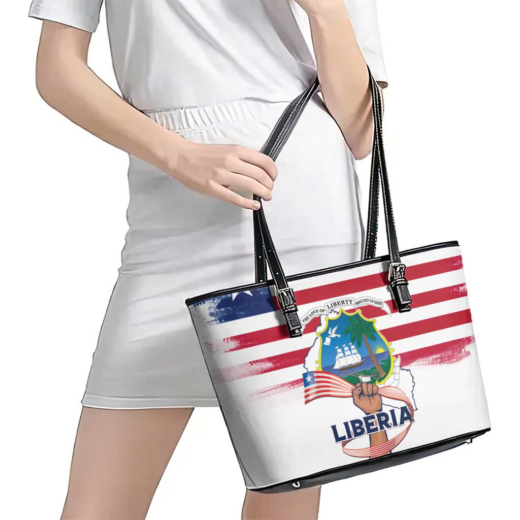 Liberia Flag Day Leather Tote Bag Our Flag Our Pride