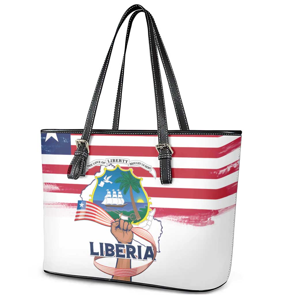Liberia Flag Day Leather Tote Bag Our Flag Our Pride
