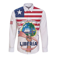 Personalised Liberia Flag Day Long Sleeve Button Shirt Our Flag Our Pride