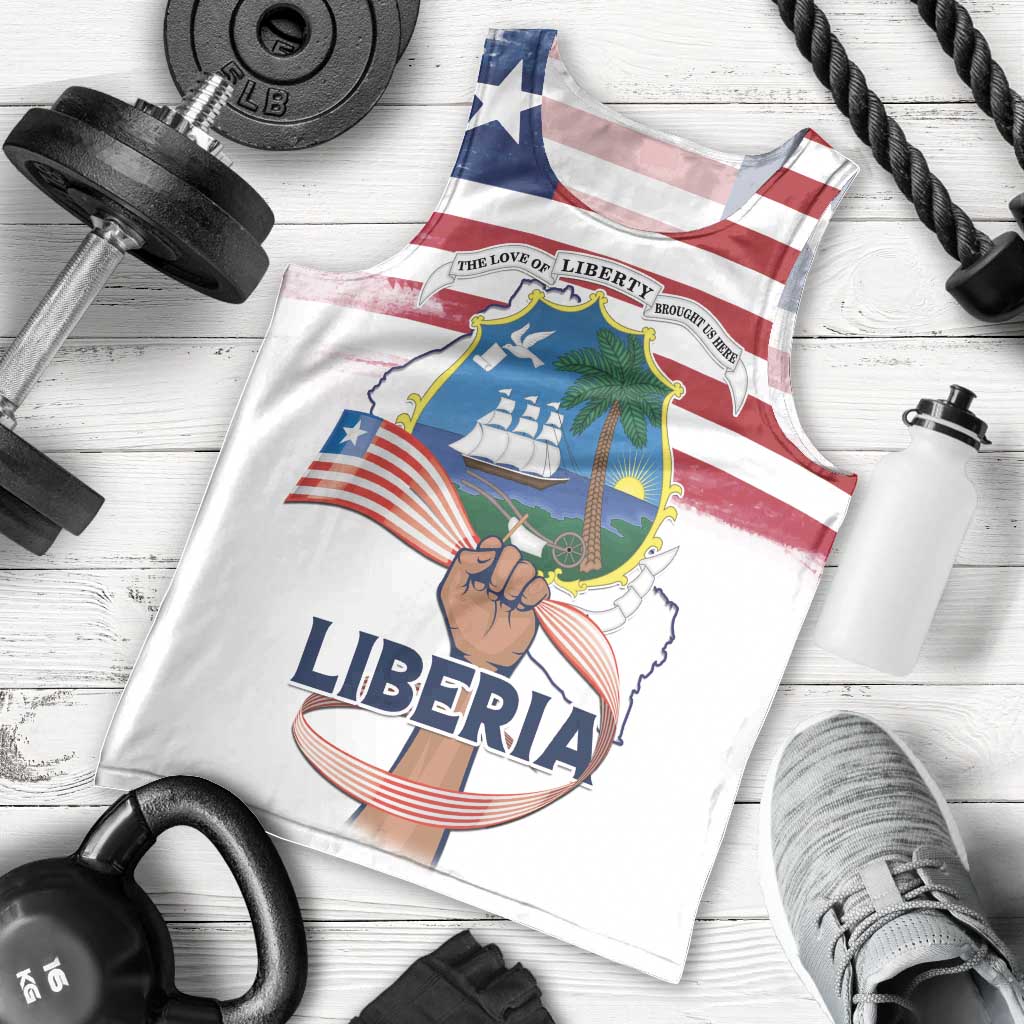 Personalised Liberia Flag Day Men Tank Top Our Flag Our Pride