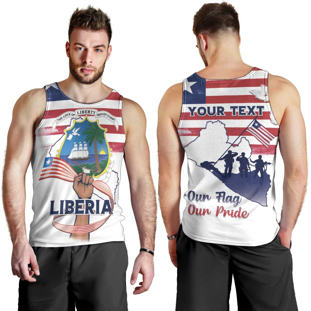 Personalised Liberia Flag Day Men Tank Top Our Flag Our Pride