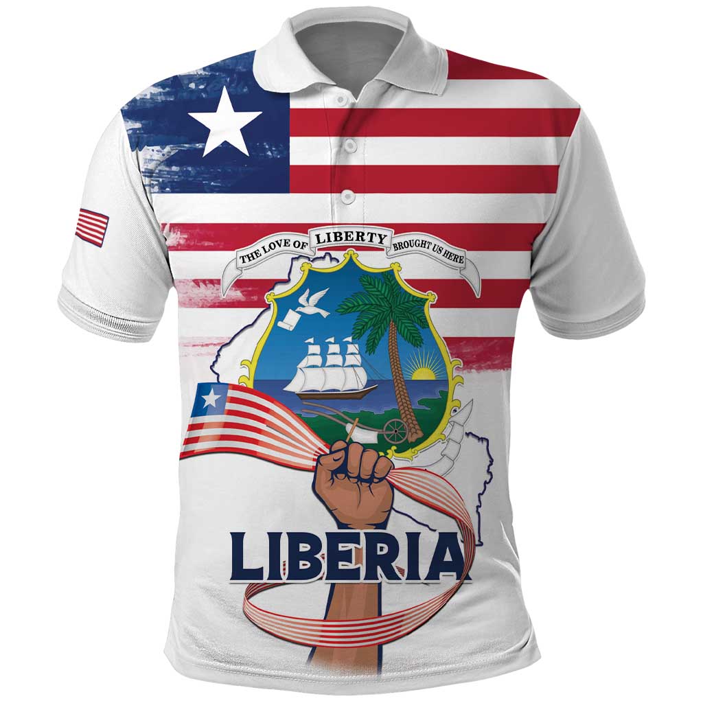 Personalised Liberia Flag Day Polo Shirt Our Flag Our Pride