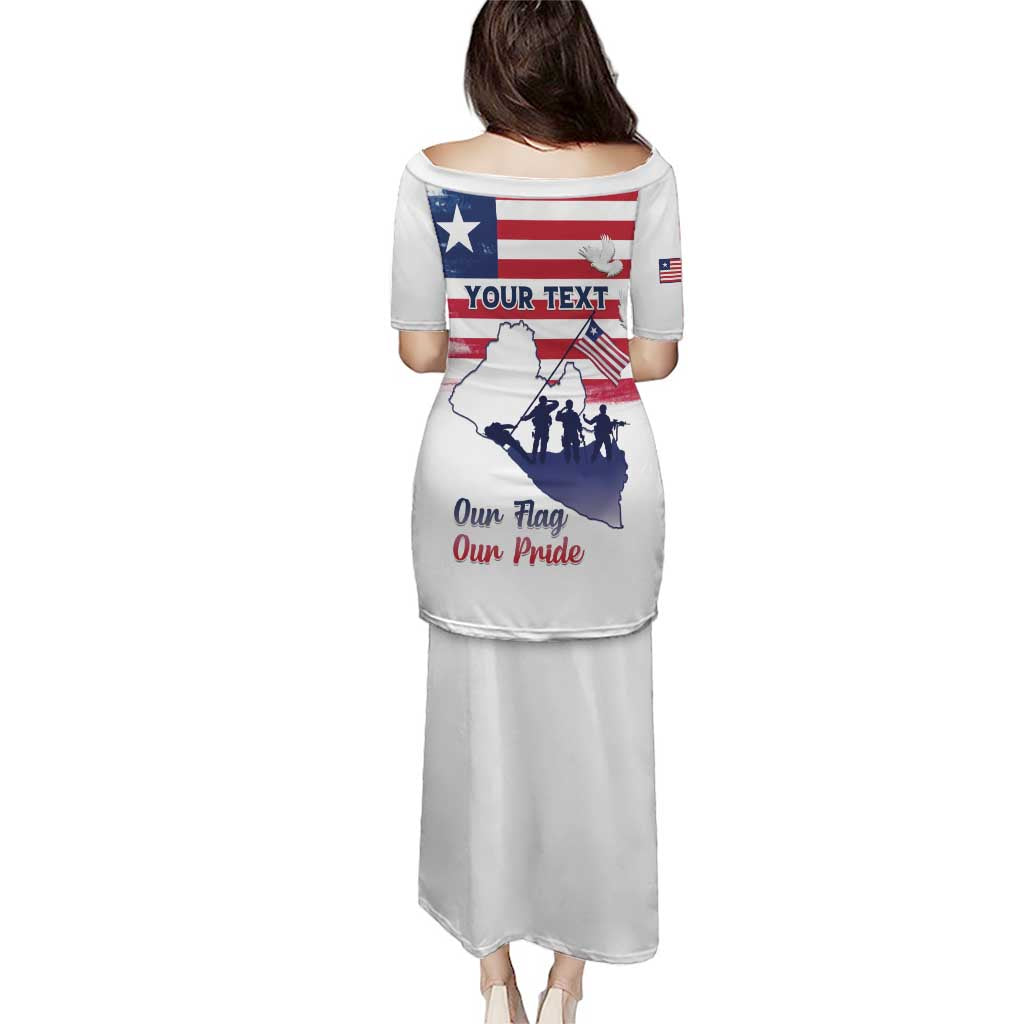 Personalised Liberia Flag Day Puletasi Our Flag Our Pride