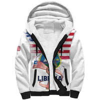 Personalised Liberia Flag Day Sherpa Hoodie Our Flag Our Pride