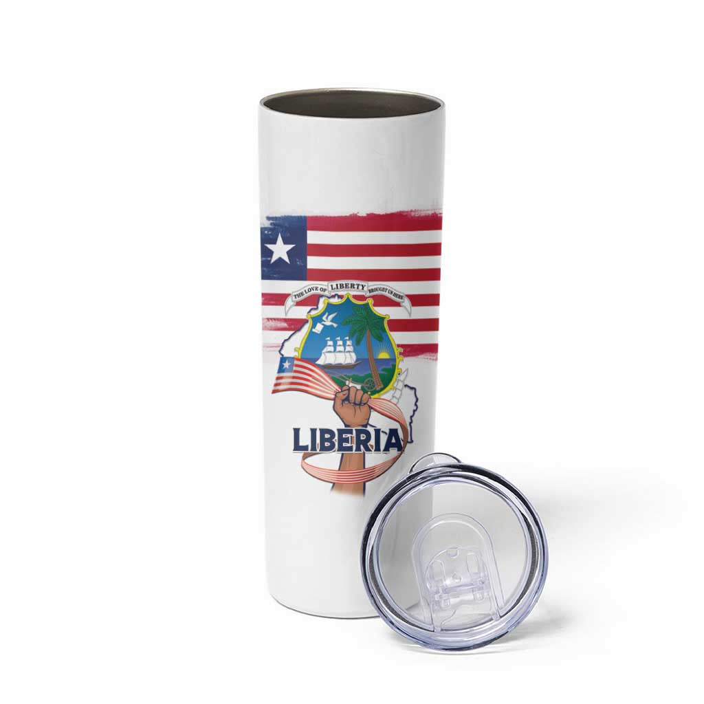Personalised Liberia Flag Day Skinny Tumbler Our Flag Our Pride