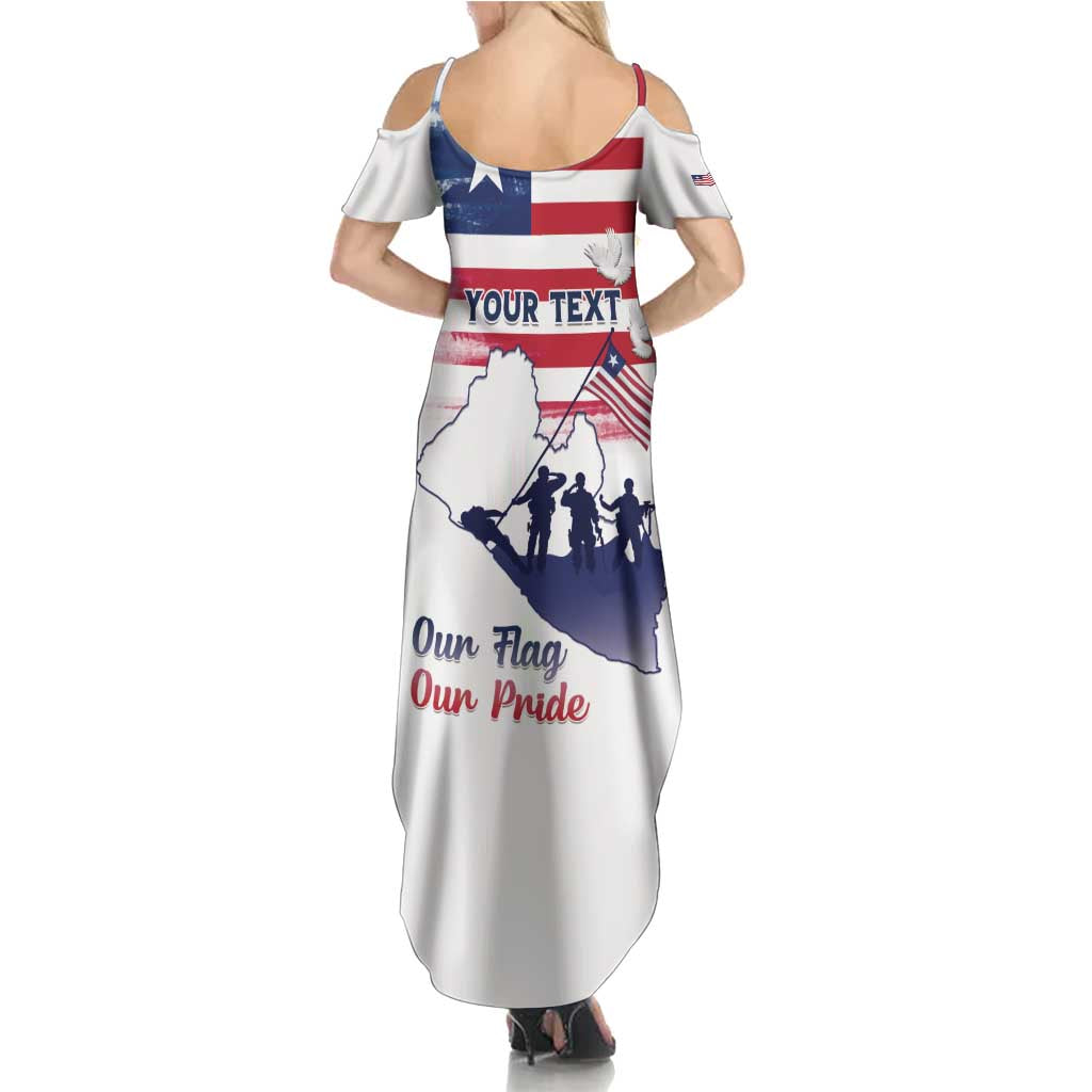 Personalised Liberia Flag Day Summer Maxi Dress Our Flag Our Pride