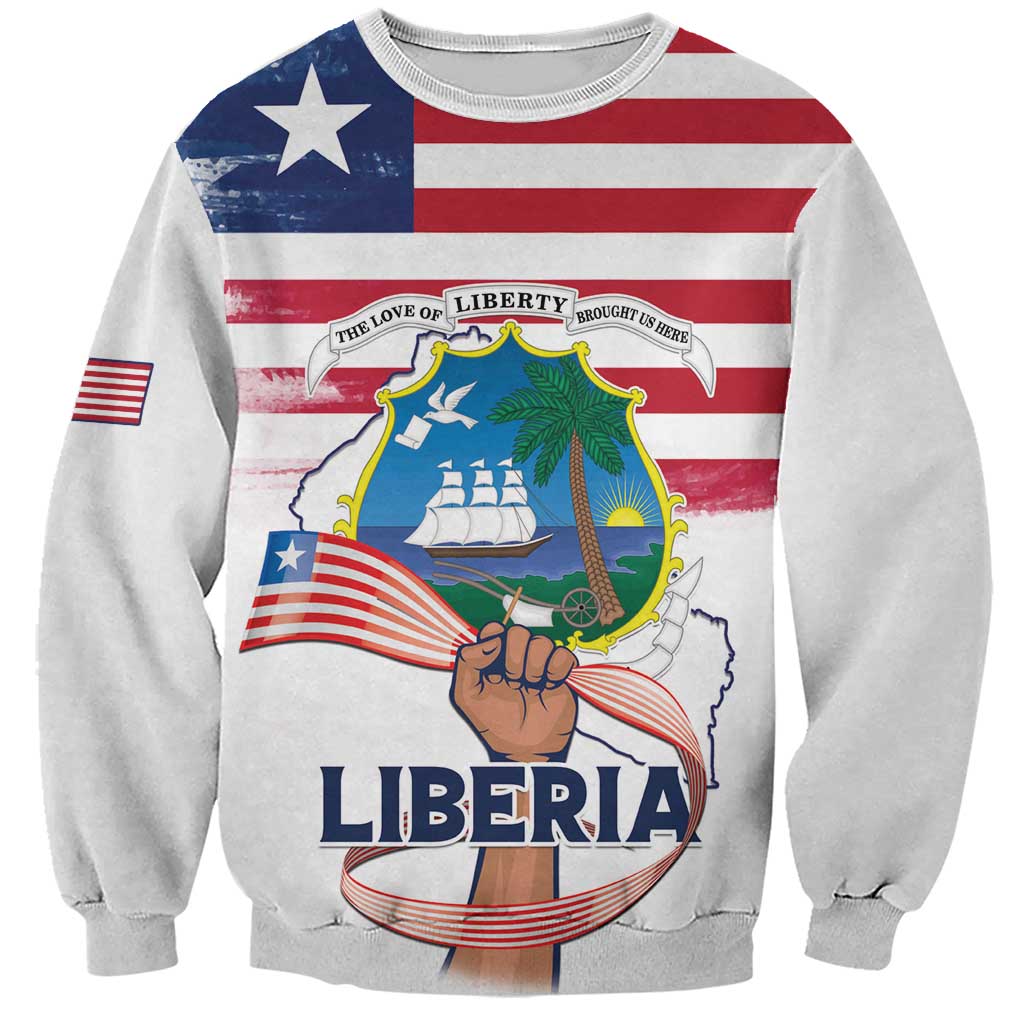 Personalised Liberia Flag Day Sweatshirt Our Flag Our Pride