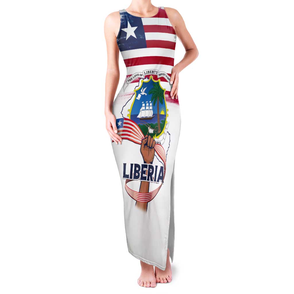 Personalised Liberia Flag Day Tank Maxi Dress Our Flag Our Pride