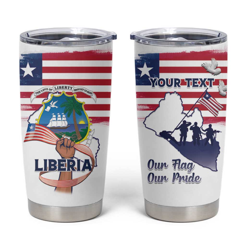 Personalised Liberia Flag Day Tumbler Cup Our Flag Our Pride