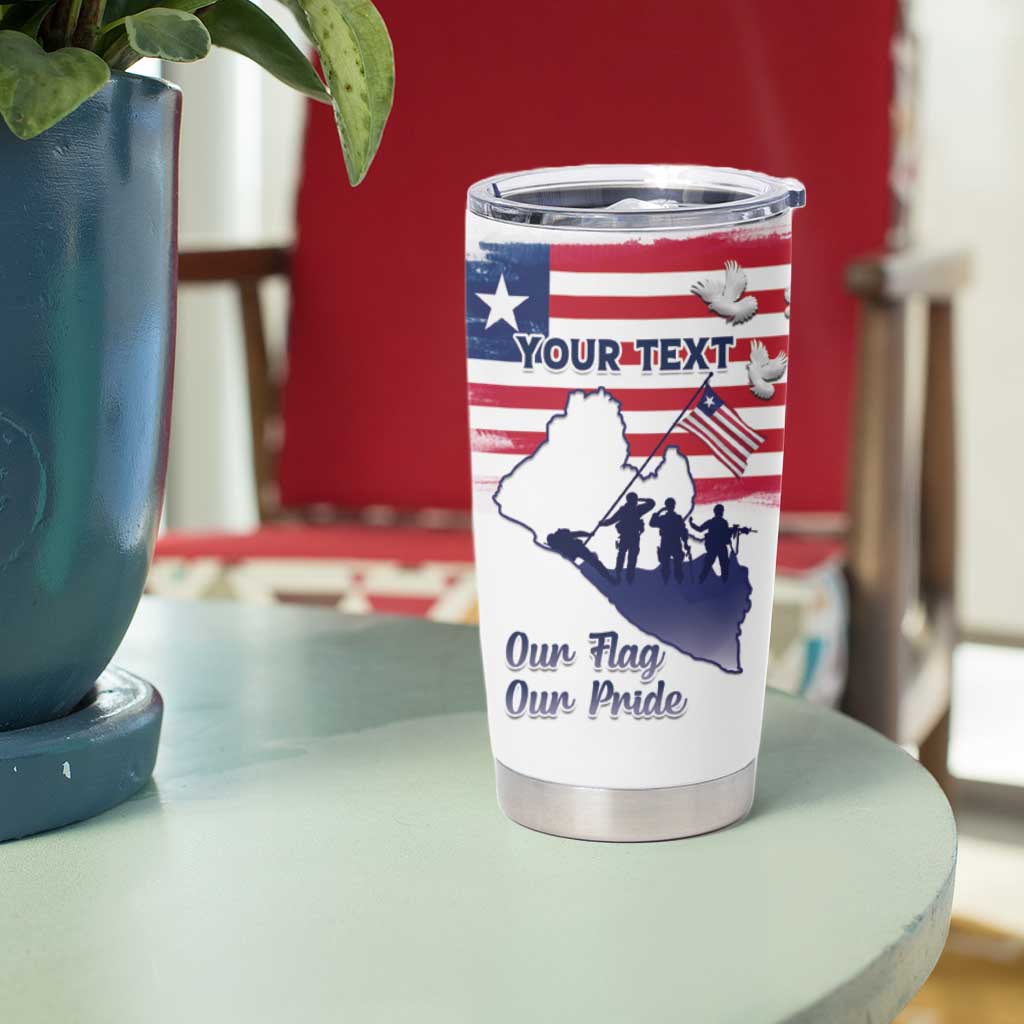 Personalised Liberia Flag Day Tumbler Cup Our Flag Our Pride