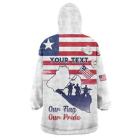 Personalised Liberia Flag Day Wearable Blanket Hoodie Our Flag Our Pride