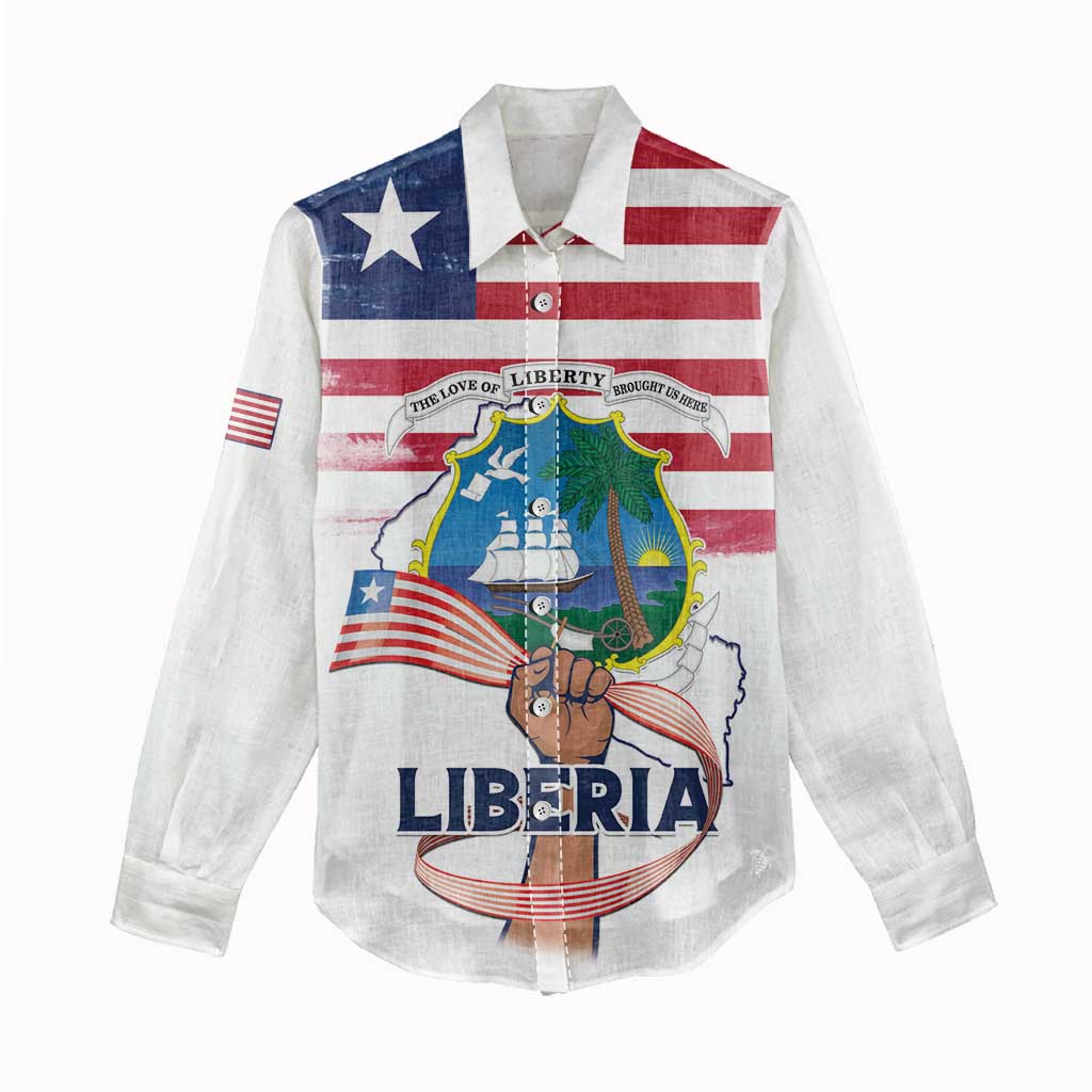 Personalised Liberia Flag Day Women Casual Shirt Our Flag Our Pride