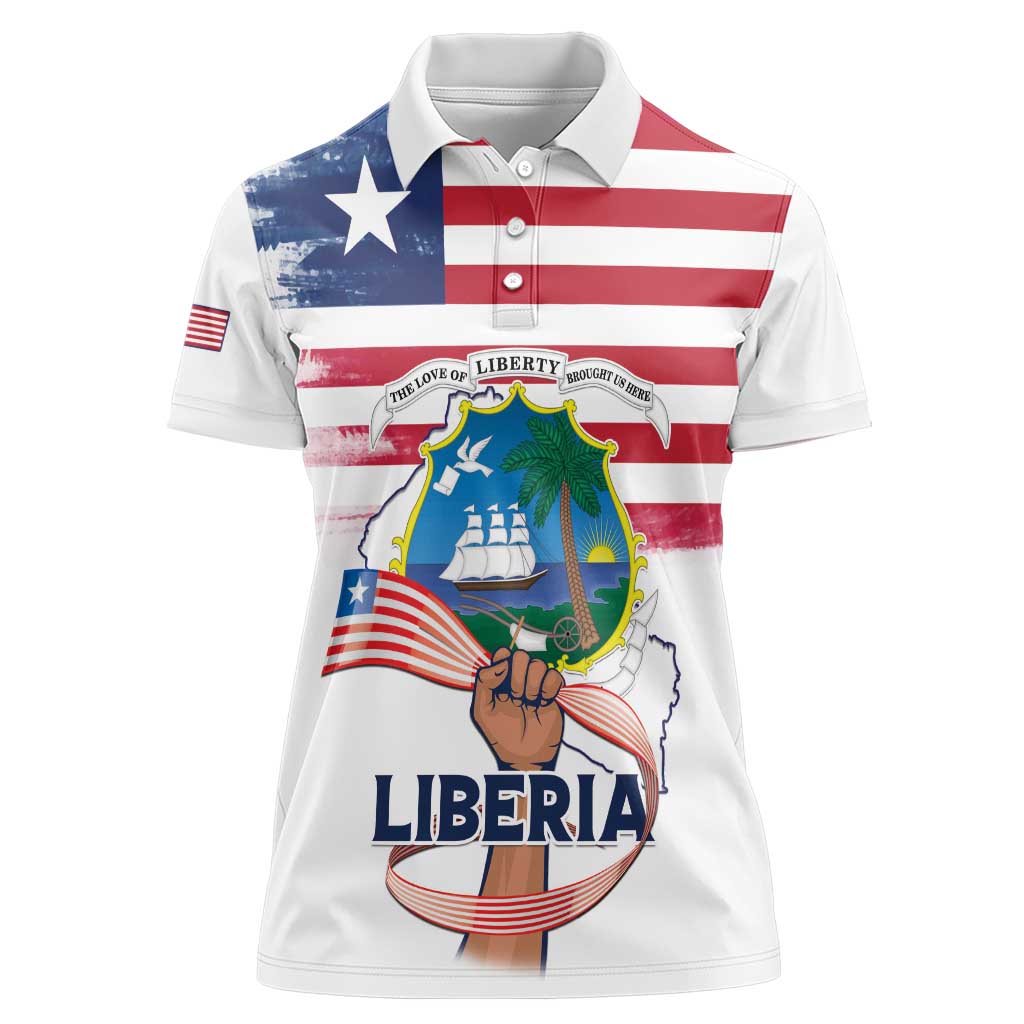 Personalised Liberia Flag Day Women Polo Shirt Our Flag Our Pride