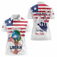 Personalised Liberia Flag Day Women Polo Shirt Our Flag Our Pride