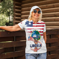 Personalised Liberia Flag Day Women Polo Shirt Our Flag Our Pride