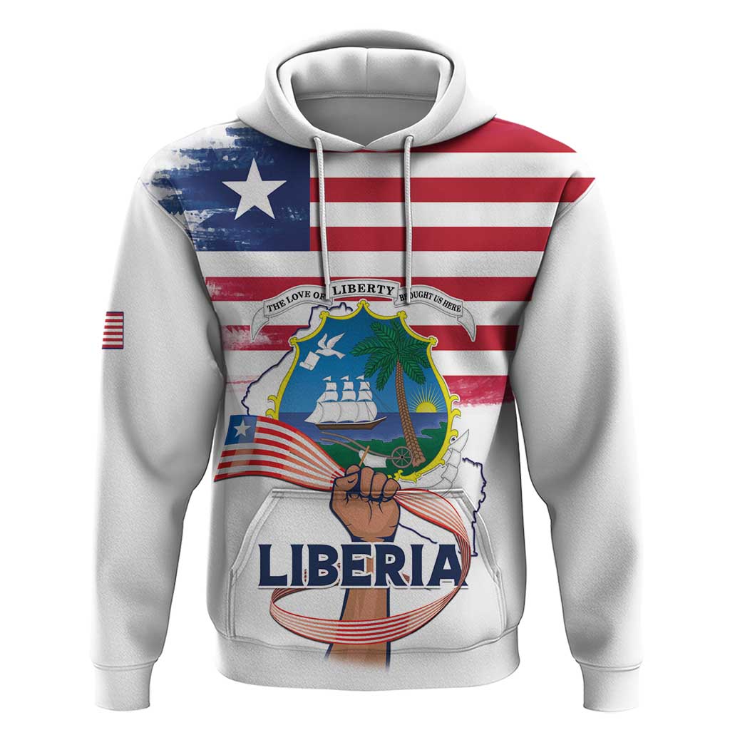 Personalised Liberia Flag Day Zip Hoodie Our Flag Our Pride