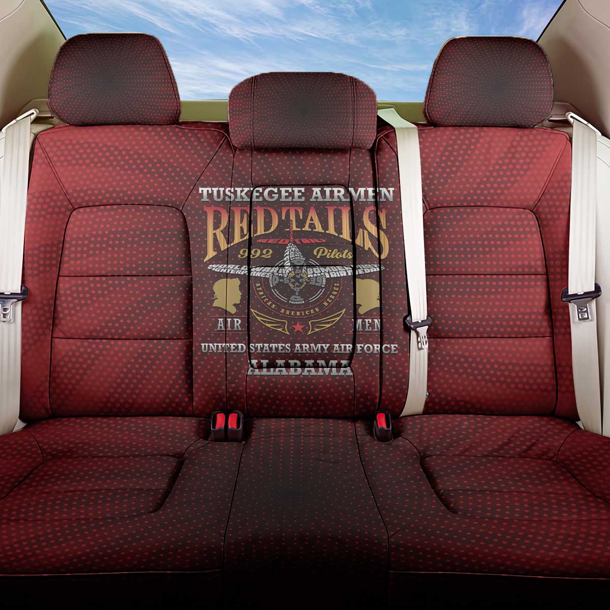 Red Tails Legacy Back Car Seat Cover Tuskegee Airmen WWII Heroes - Wonder Print Shop