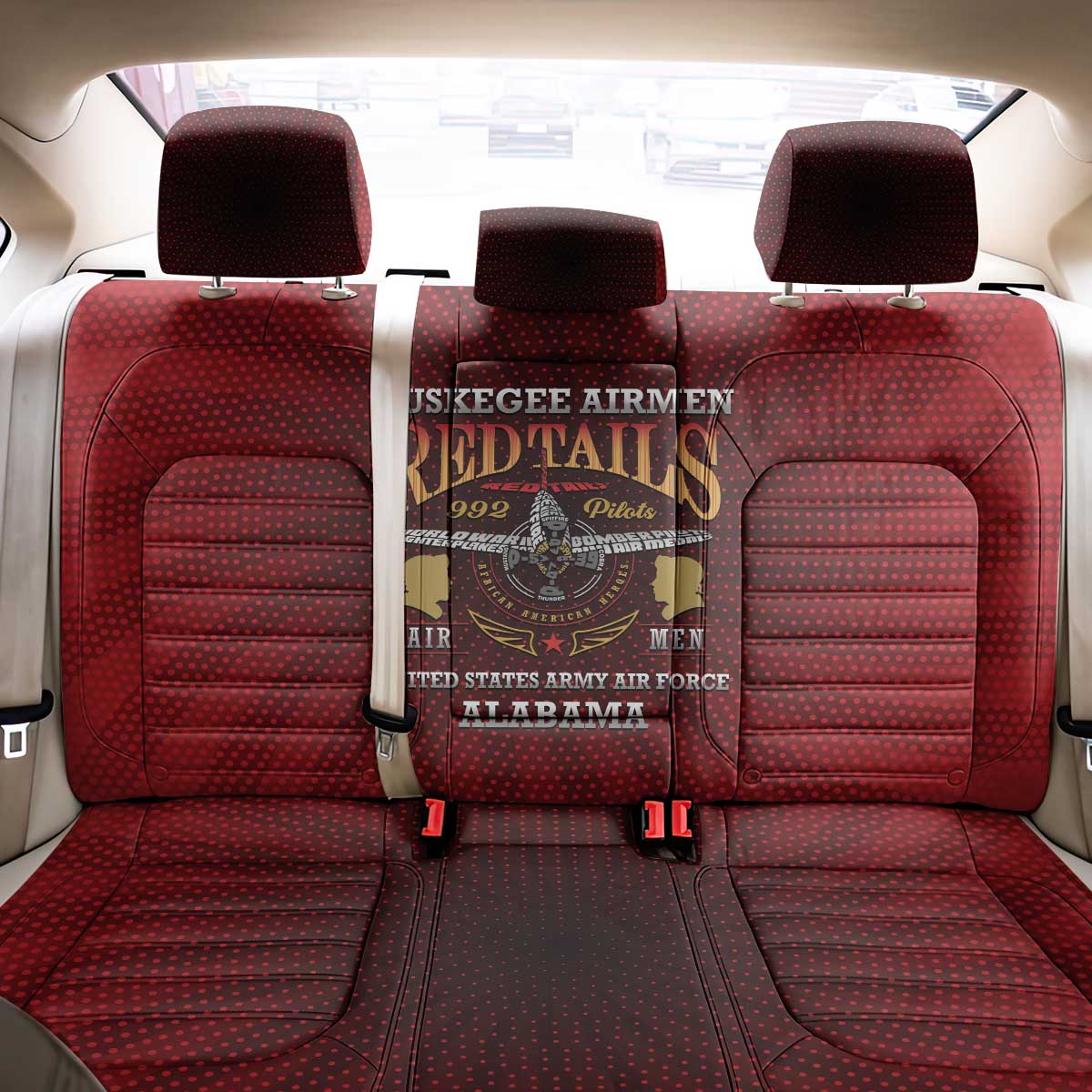 Red Tails Legacy Back Car Seat Cover Tuskegee Airmen WWII Heroes - Wonder Print Shop
