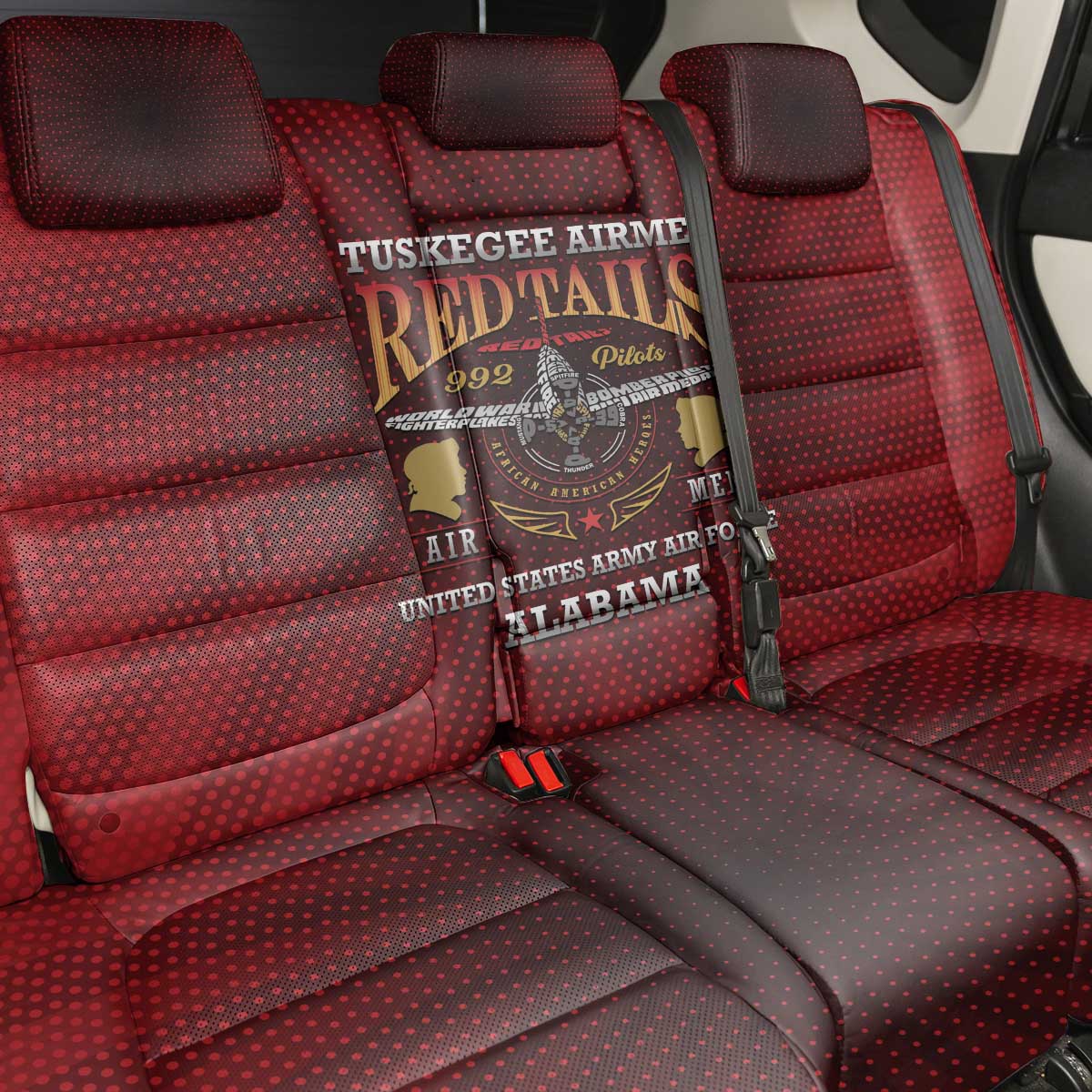 Red Tails Legacy Back Car Seat Cover Tuskegee Airmen WWII Heroes - Wonder Print Shop