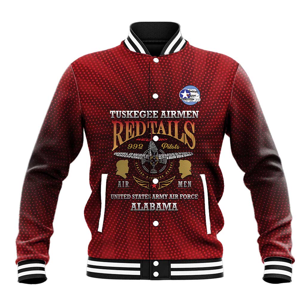 Personalized Red Tails Legacy Baseball Jacket Tuskegee Airmen WWII Heroes - Wonder Print Shop