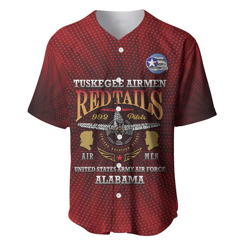 Personalized Red Tails Legacy Baseball Jersey Tuskegee Airmen WWII Heroes - Wonder Print Shop