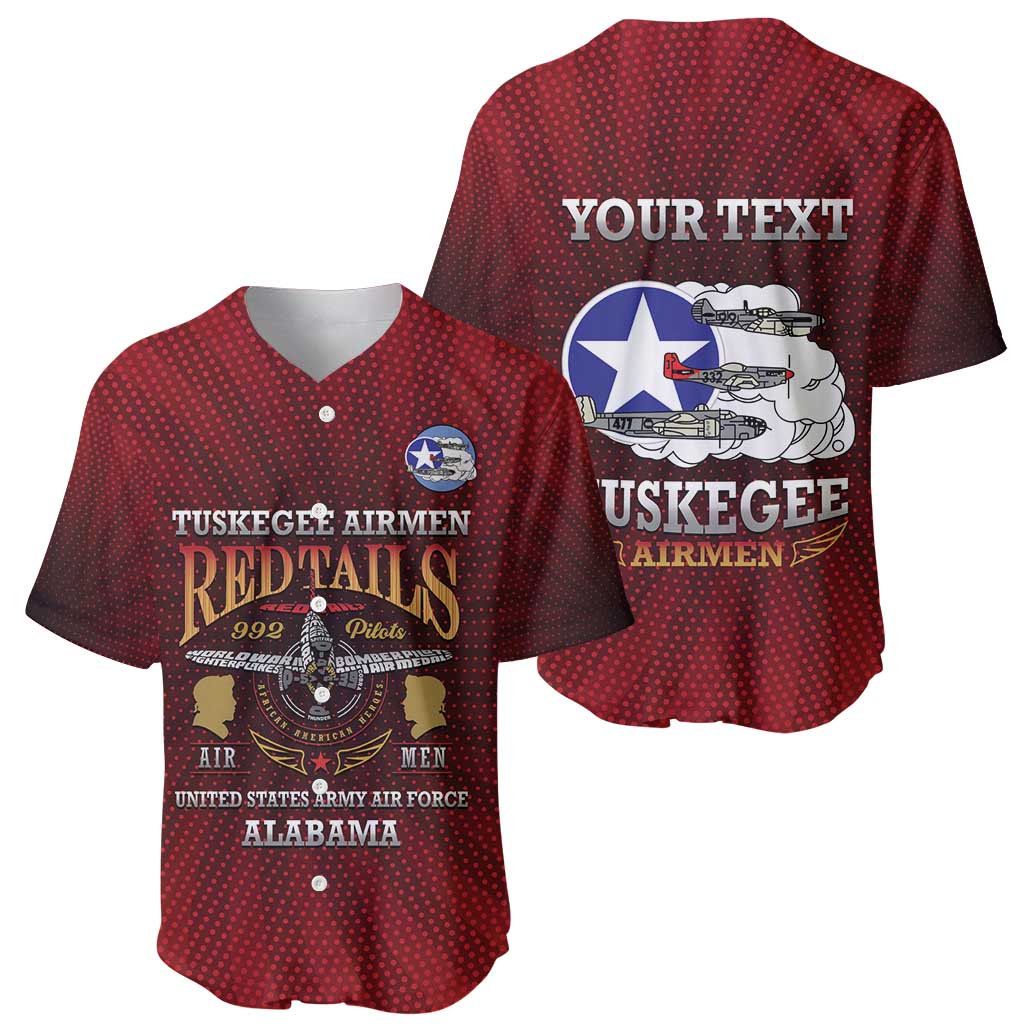 Personalized Red Tails Legacy Baseball Jersey Tuskegee Airmen WWII Heroes - Wonder Print Shop
