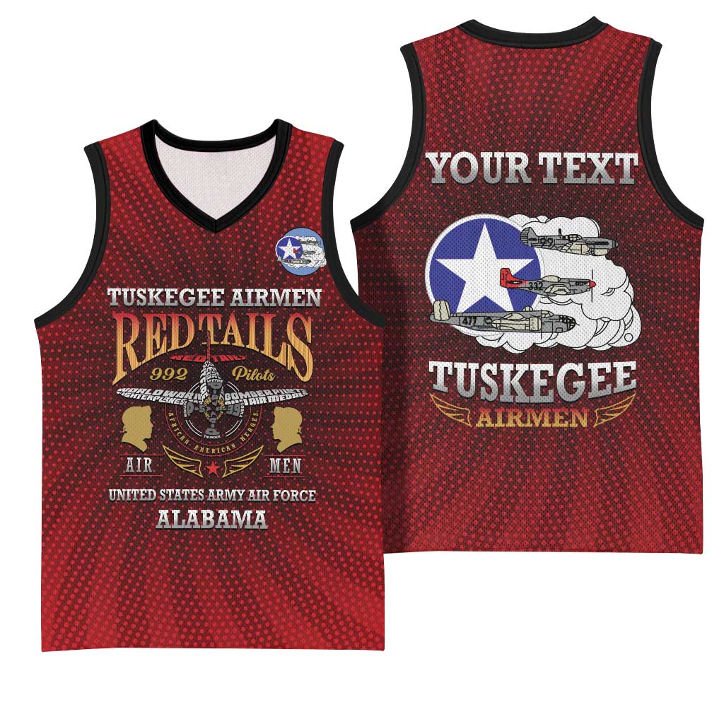 Personalized Red Tails Legacy Basketball Jersey Tuskegee Airmen WWII Heroes - Wonder Print Shop