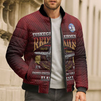 Personalized Red Tails Legacy Bomber Puffer Jacket Tuskegee Airmen WWII Heroes - Wonder Print Shop