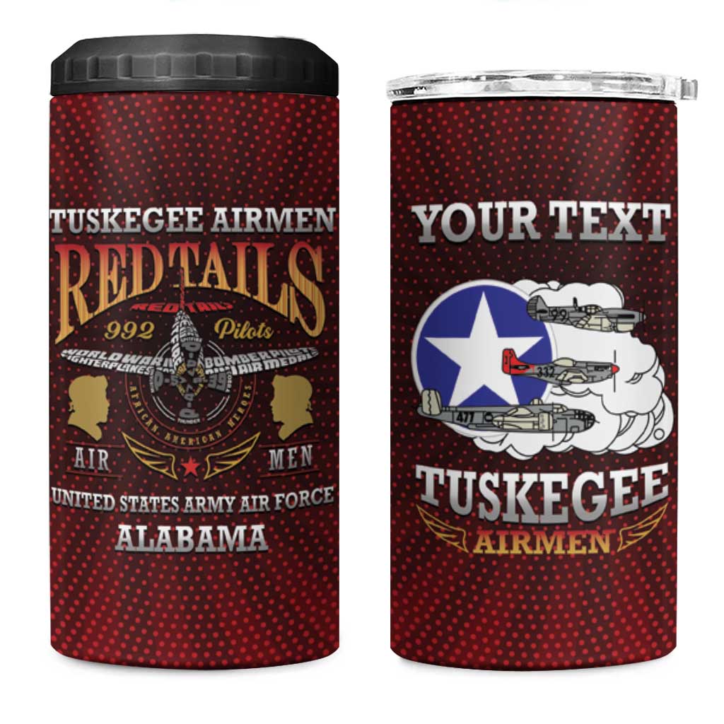 Personalized Red Tails Legacy 4 in 1 Can Cooler Tumbler Tuskegee Airmen WWII Heroes - Wonder Print Shop
