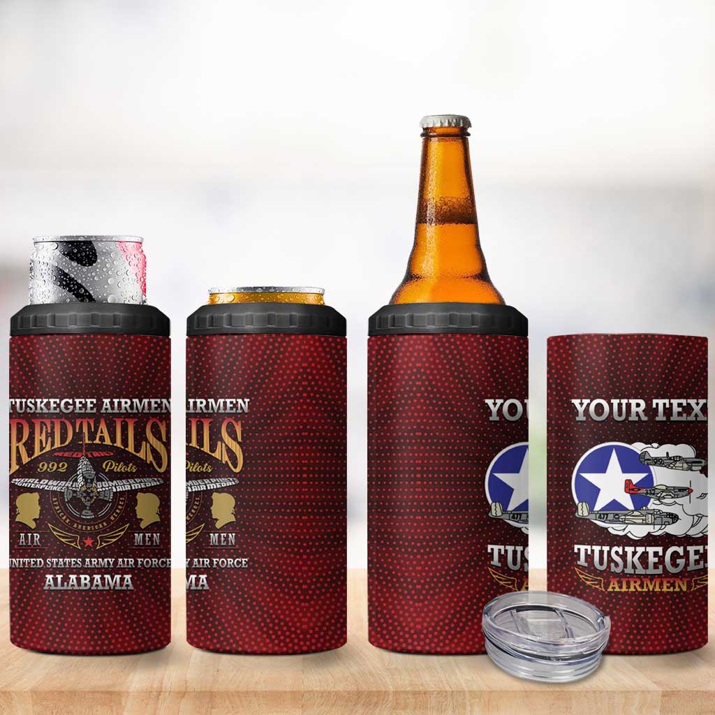 Personalized Red Tails Legacy 4 in 1 Can Cooler Tumbler Tuskegee Airmen WWII Heroes - Wonder Print Shop