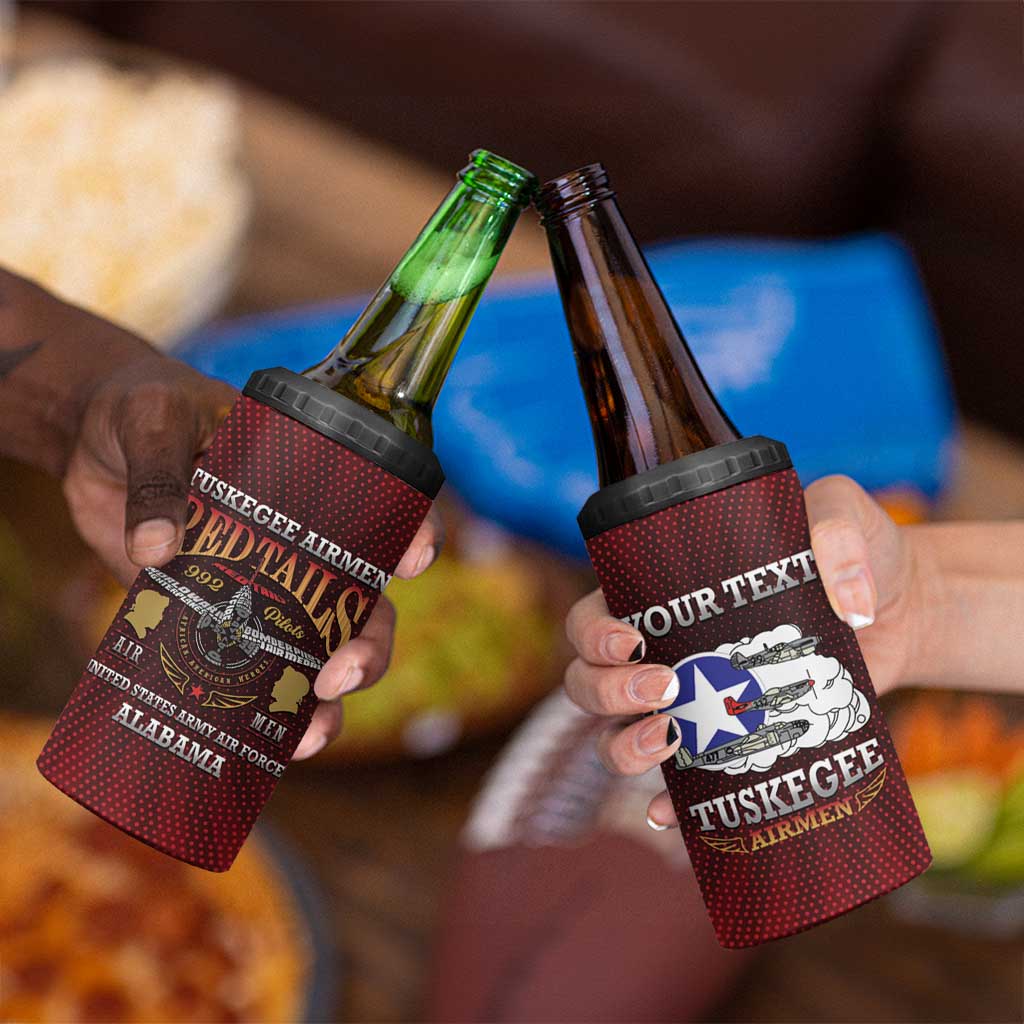 Personalized Red Tails Legacy 4 in 1 Can Cooler Tumbler Tuskegee Airmen WWII Heroes - Wonder Print Shop