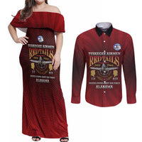 Personalized Red Tails Legacy Couples Matching Off Shoulder Maxi Dress and Long Sleeve Button Shirt Tuskegee Airmen WWII Heroes - Wonder Print Shop