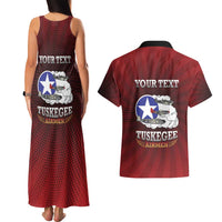 Personalized Red Tails Legacy Couples Matching Tank Maxi Dress and Hawaiian Shirt Tuskegee Airmen WWII Heroes - Wonder Print Shop