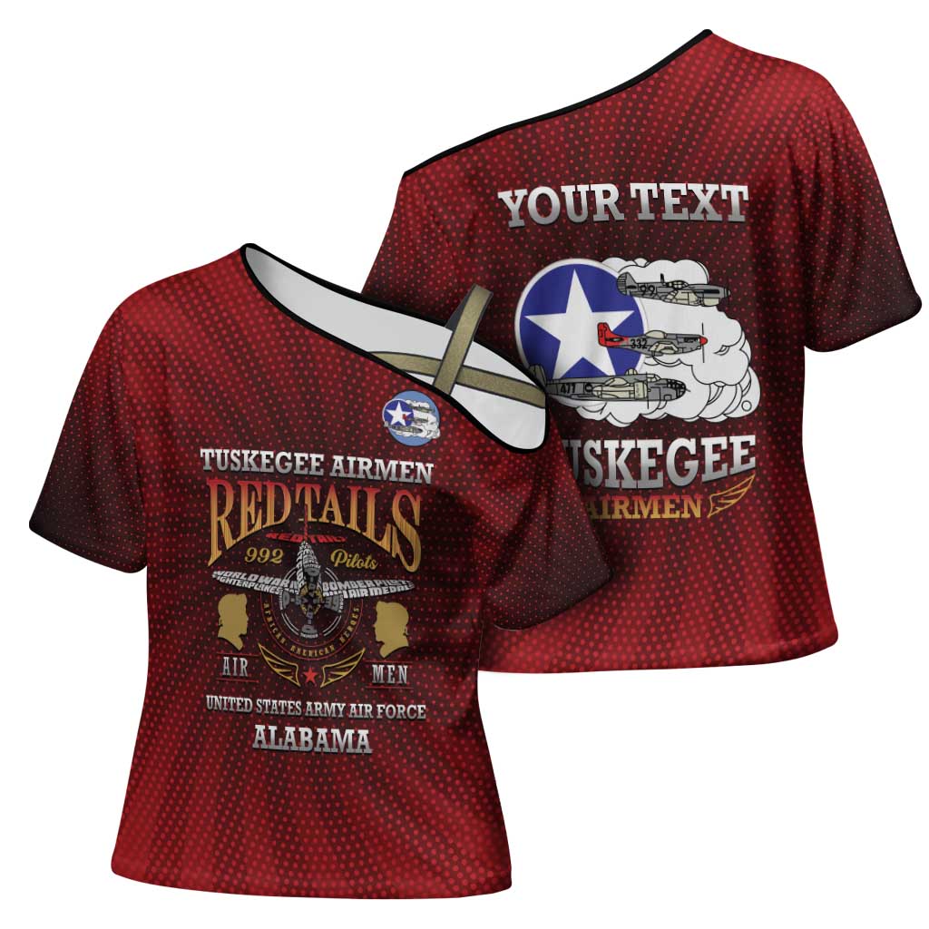 Personalized Red Tails Legacy Cross Shoulder Shirt Tuskegee Airmen WWII Heroes - Wonder Print Shop