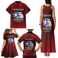 Personalized Red Tails Legacy Family Matching Tank Maxi Dress and Hawaiian Shirt Tuskegee Airmen WWII Heroes - Wonder Print Shop