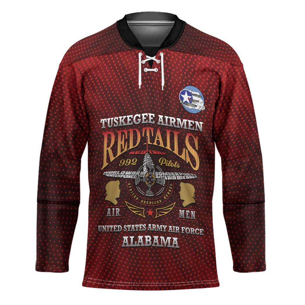 Personalized Red Tails Legacy Hockey Jersey Tuskegee Airmen WWII Heroes - Wonder Print Shop