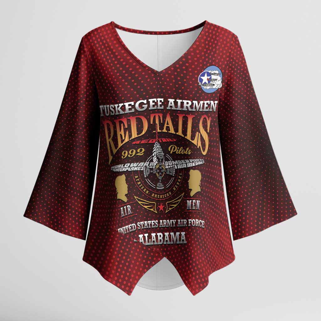 Personalized Red Tails Legacy Kimono Sleeve Blouse Tuskegee Airmen WWII Heroes - Wonder Print Shop