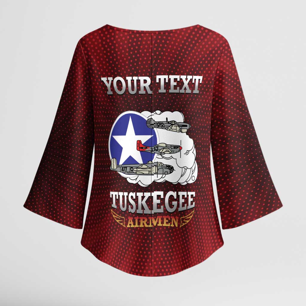 Personalized Red Tails Legacy Kimono Sleeve Blouse Tuskegee Airmen WWII Heroes - Wonder Print Shop