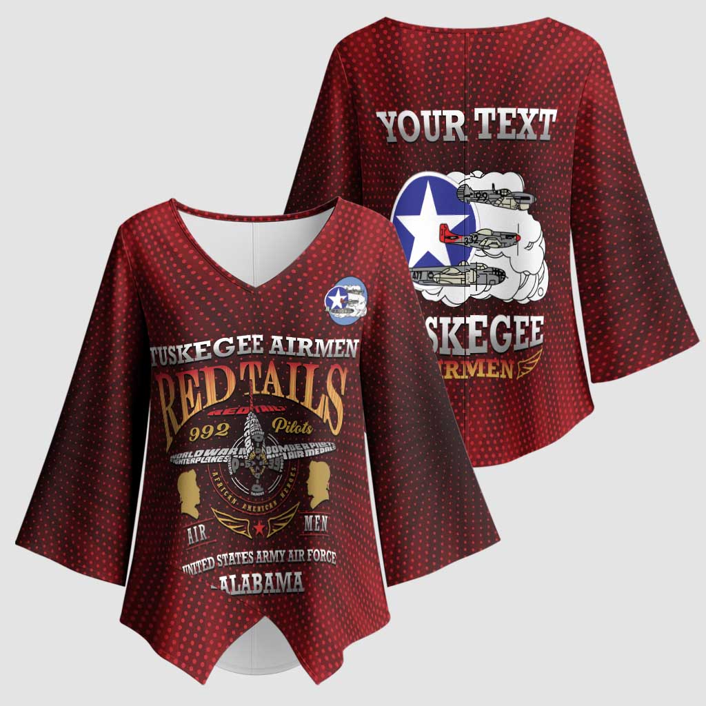 Personalized Red Tails Legacy Kimono Sleeve Blouse Tuskegee Airmen WWII Heroes - Wonder Print Shop