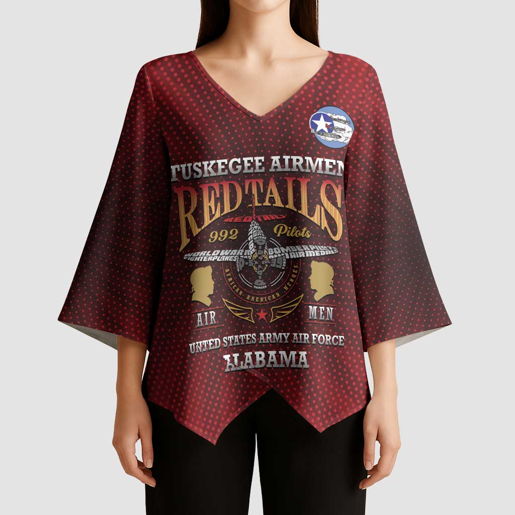 Personalized Red Tails Legacy Kimono Sleeve Blouse Tuskegee Airmen WWII Heroes - Wonder Print Shop