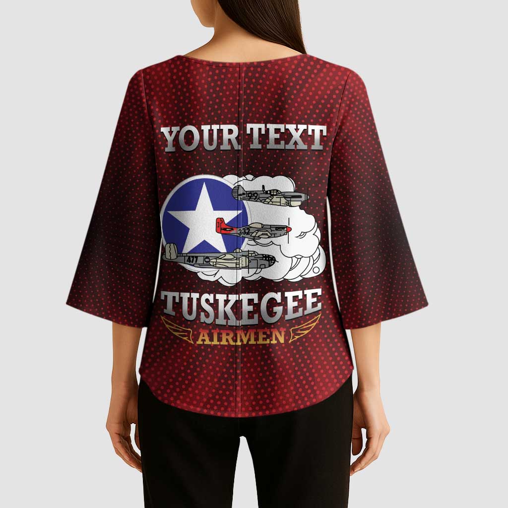 Personalized Red Tails Legacy Kimono Sleeve Blouse Tuskegee Airmen WWII Heroes - Wonder Print Shop