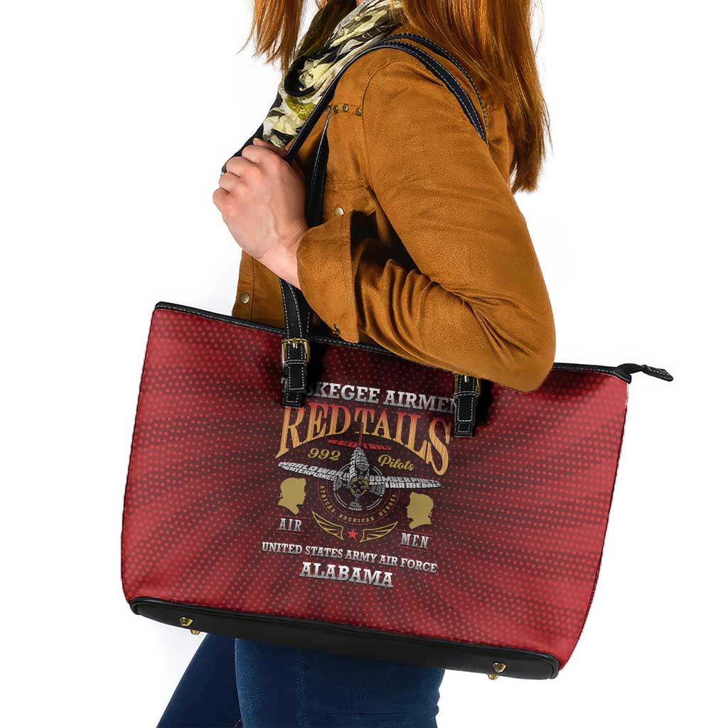 Red Tails Legacy Leather Tote Bag Tuskegee Airmen WWII Heroes - Wonder Print Shop