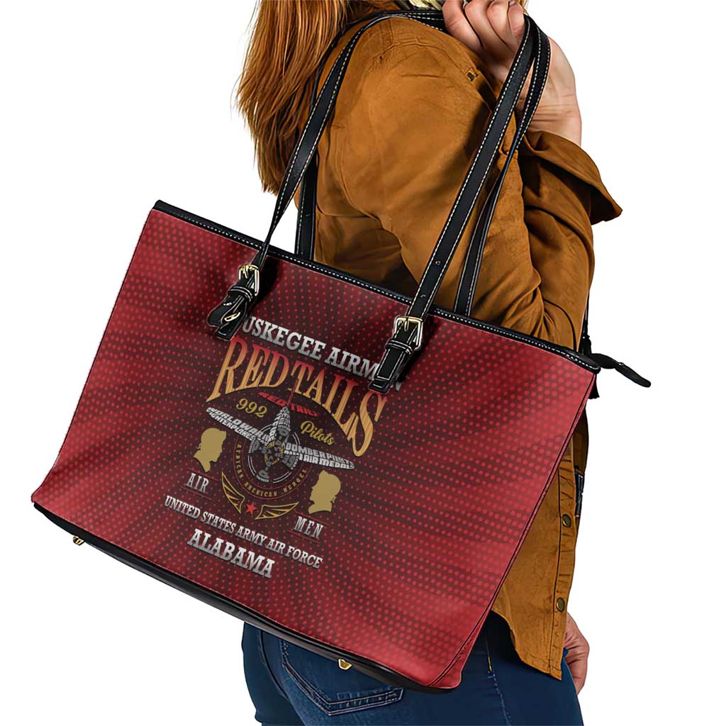 Red Tails Legacy Leather Tote Bag Tuskegee Airmen WWII Heroes - Wonder Print Shop