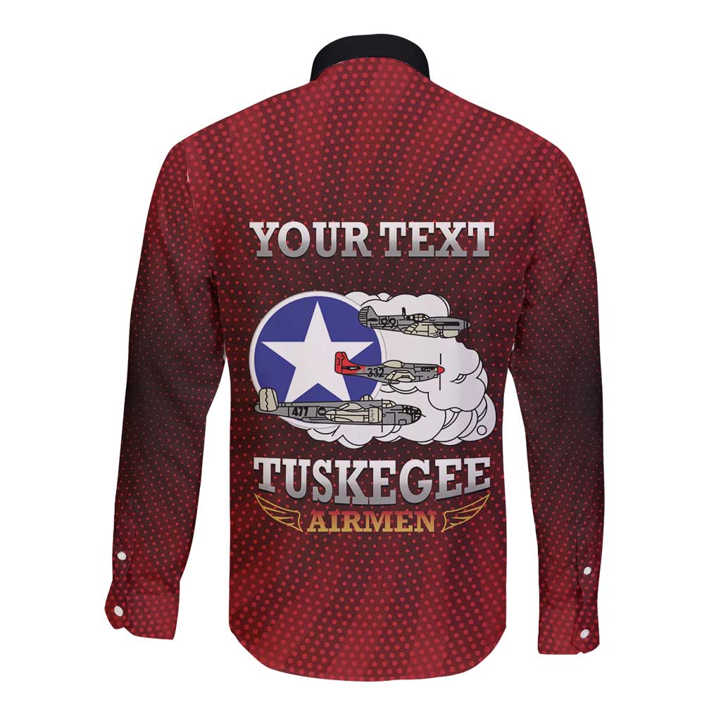 Personalized Red Tails Legacy Long Sleeve Button Shirt Tuskegee Airmen WWII Heroes - Wonder Print Shop