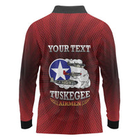 Personalized Red Tails Legacy Long Sleeve Polo Shirt Tuskegee Airmen WWII Heroes - Wonder Print Shop