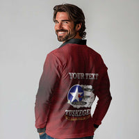 Personalized Red Tails Legacy Long Sleeve Polo Shirt Tuskegee Airmen WWII Heroes - Wonder Print Shop