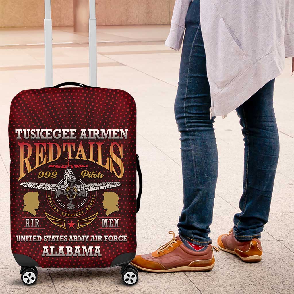 Red Tails Legacy Luggage Cover Tuskegee Airmen WWII Heroes - Wonder Print Shop