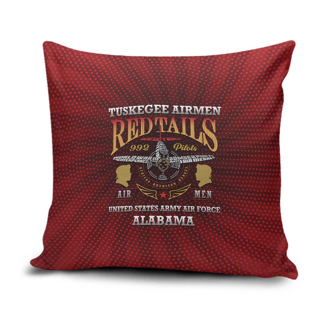 Red Tails Legacy Pillow Cover Tuskegee Airmen WWII Heroes - Wonder Print Shop